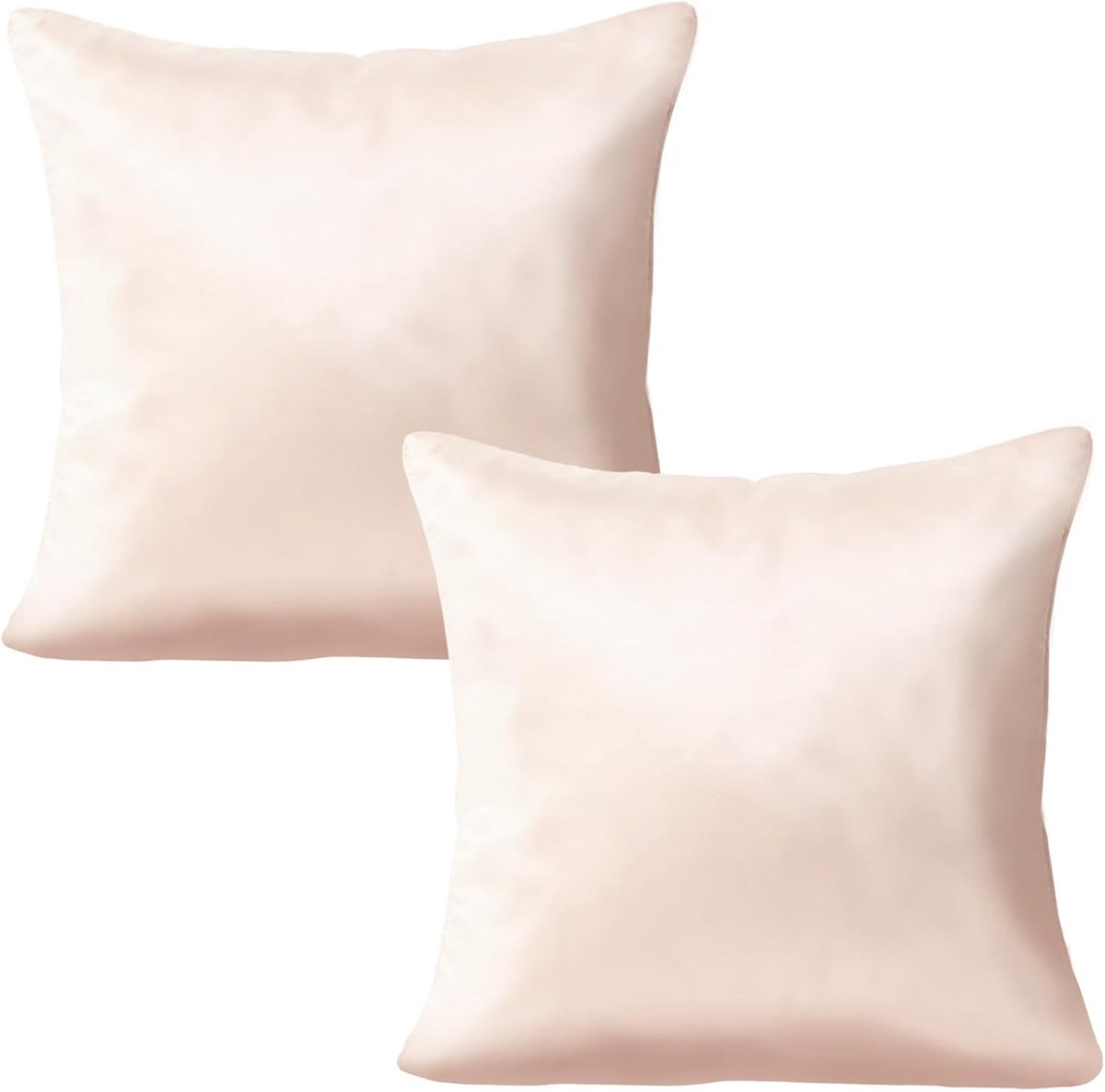 Kussensloop 40 x 40 cm - satijn polyester - met ritssluiting - voor bank of bed - ShopVlot