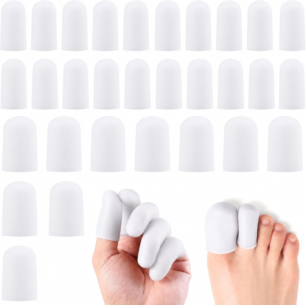 Siliconen teenbeschermers 30 stuks - zacht en herbruikbaar - elastisch materiaal - bescherming voor ingegroeide nagels - ShopVlot