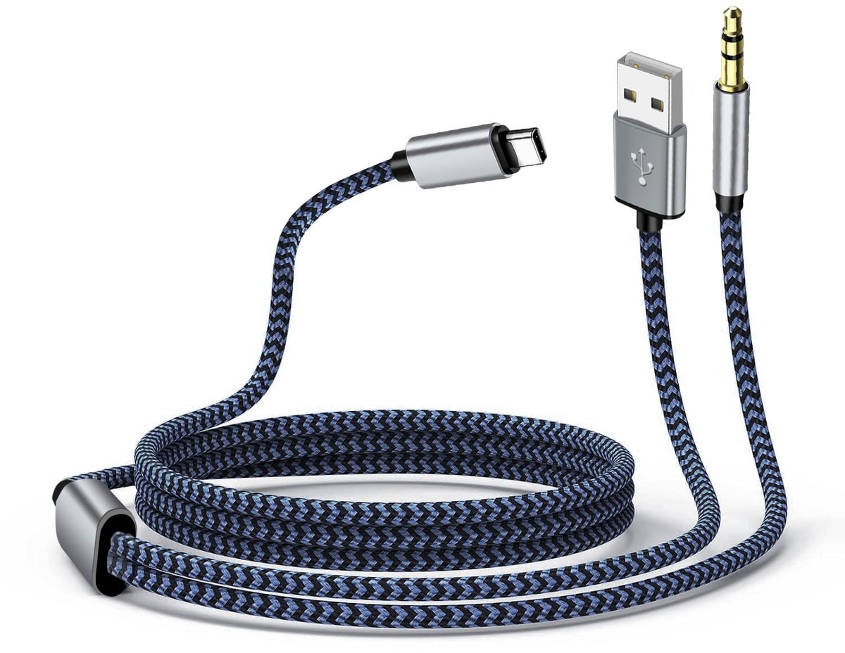 USB C naar 3,5 mm audio aux kabel - USB Type C naar 3,5mm jack - stereo hoofdtelefoon - ShopVlot