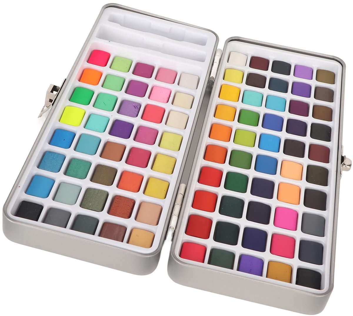 Casalora Aquarelverf Set 90 Kleuren - Inclusief Waterpenseel - Uitwasbare Waterverf met Metallic en Fluor Kleuren - Schilderen voor Kinderen en Volwassenen