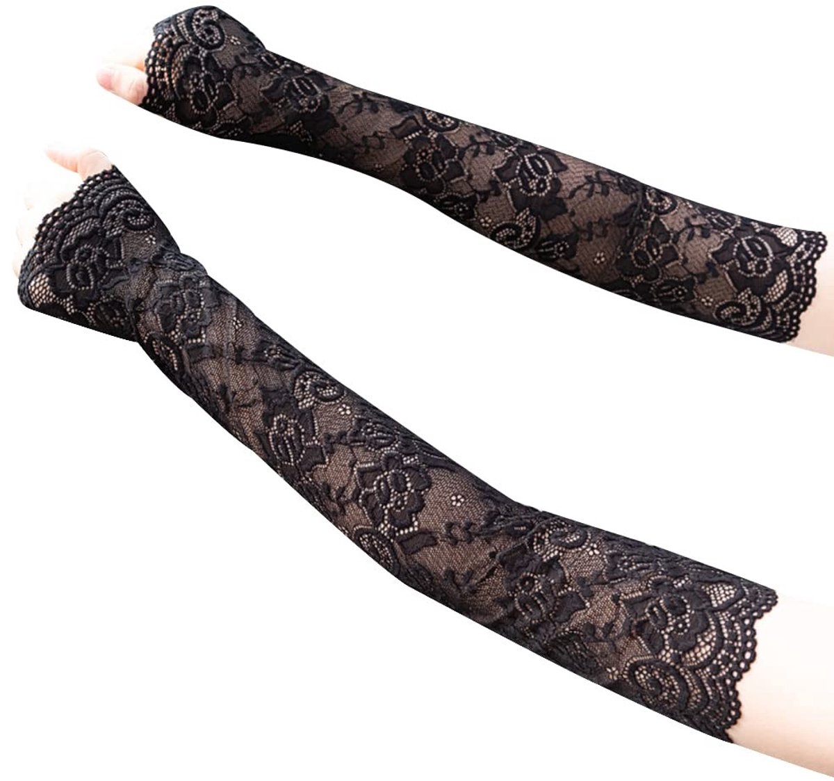 Solidchoice - Dames Zomer Lace Lange Handschoenen voor Bruiloften en Feestjes