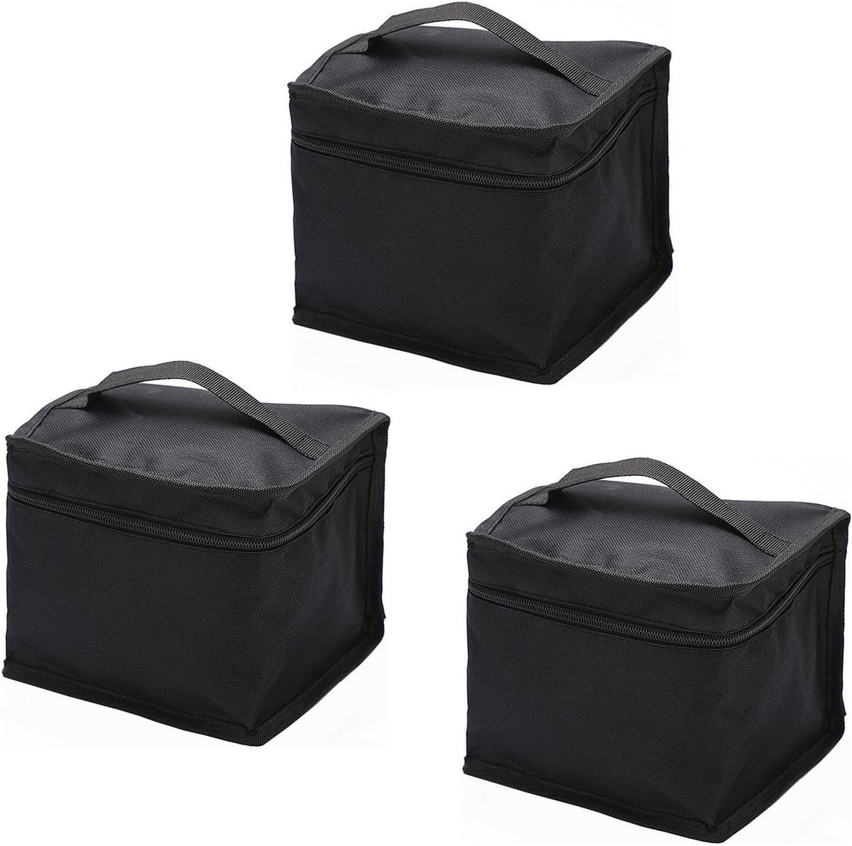 Square black tool bag with handheld upward zipper pocket waterproof thickened Oxford cloth suitable for small hand - ShopVlot