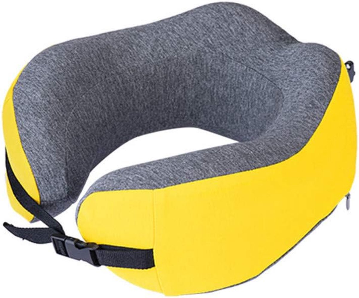 U Shape Travel Pillow Memory Foam Neck Pillow for Airplane Neck Support Pillow, Compact and Breathable for Sleeping - ShopVlot