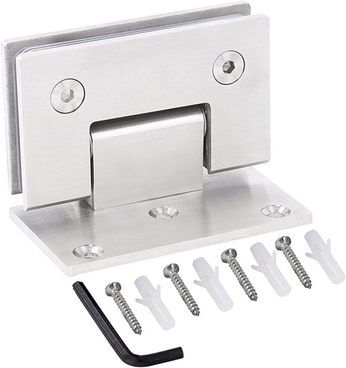 90 ° glazen deurscharnieren, zware roestvrijstalen glazen badkamerdeurclip for 6-12 mm frameloos glas - ShopVlot