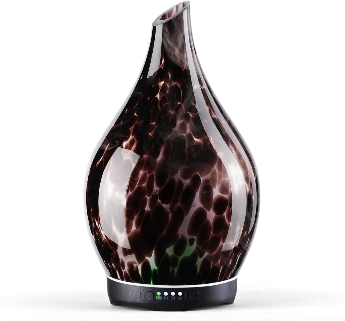 Porseme Aromadiffuser, 280 ml, handgeblazen glas, luchtbevochtiger, ultrasone aromatherapie, oliediffuser met 7 - ShopVlot