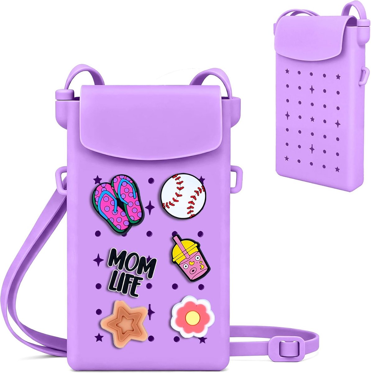 Oudizz Silicone Crossbody Bag for Women and Girls, purple - ShopVlot