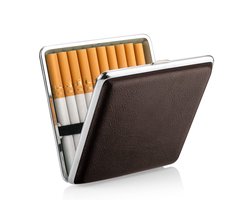 7 Colors PU Leather Cigarette Case Metal Cigarette Box Stainless Steel for 20 Cigarettes Box Black Blue Purple Red - ShopVlot