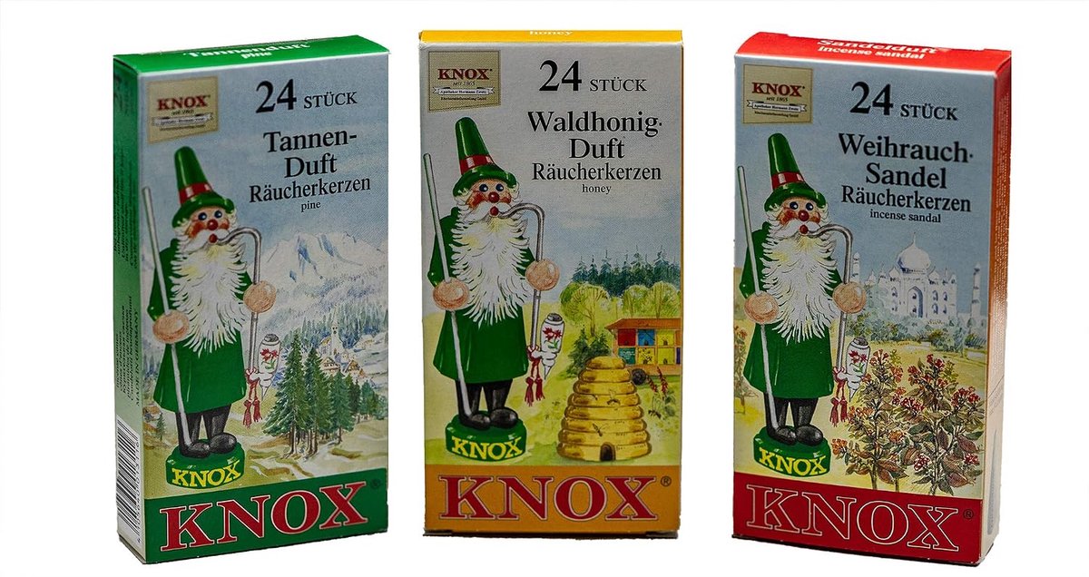 Knox Incense Cones - Set of 3 Forest - Fragrances: Denne, Sandel, Forest Honey - Quantity: 72 - Made in Germany - ShopVlot