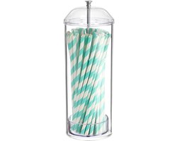 Youngever Straw Dispenser, Plastic Straw Holder with Lid - ShopVlot
