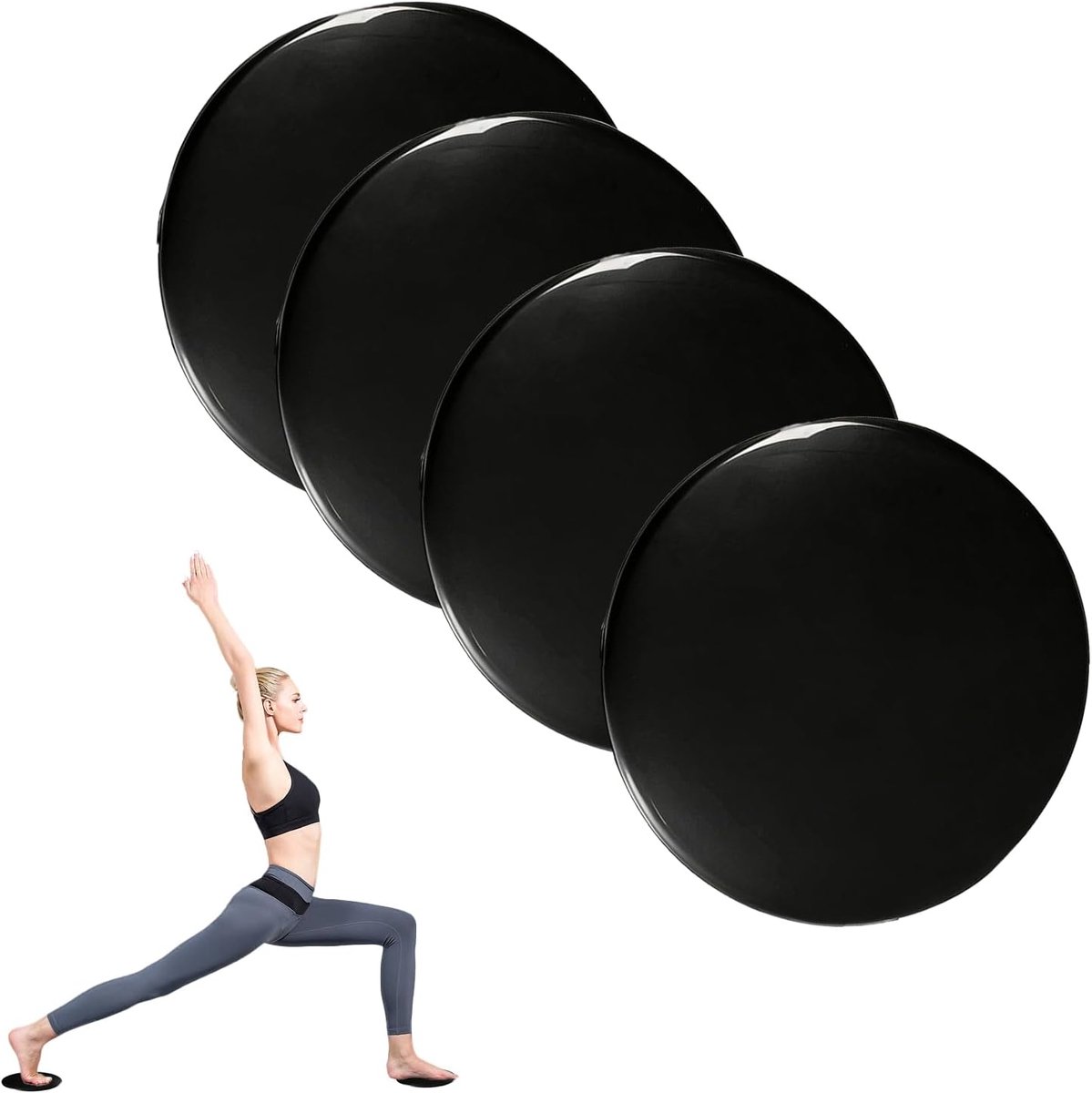 4 stuks dubbelzijdige Core Sliders, slide-pads voor full-body training, fitnessaccessoires voor romptraining en - ShopVlot