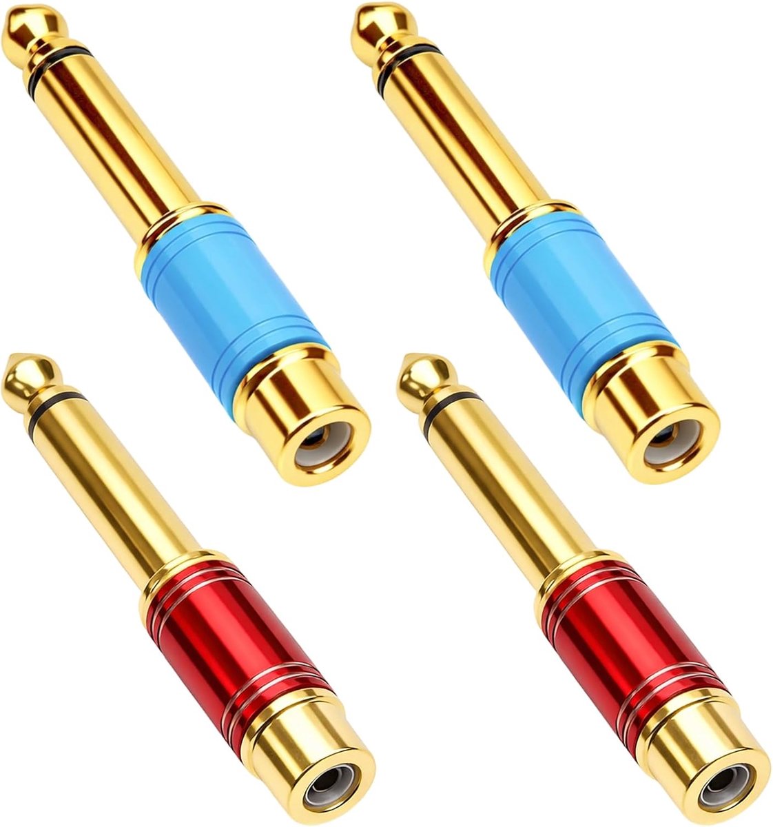 4 Pack Jack Adapters, 6.35mm Audio Adapter 6.35mm Plug to Cinch Jack, Adapter for Electric Guitar, Amplifier - ShopVlot