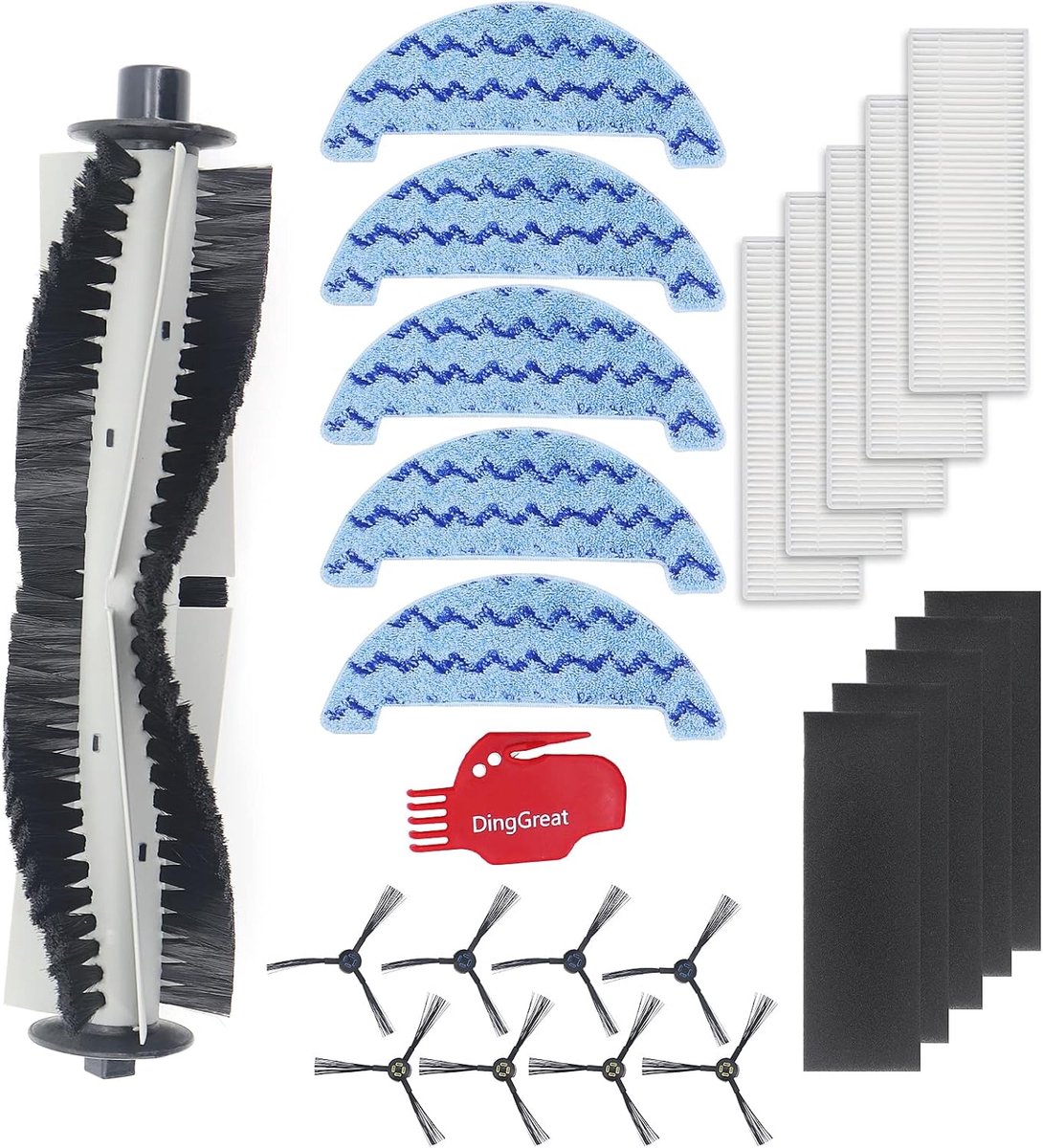 Replacement Parts Accessory Set for iLife A7 A9S X785 X750 X800 Robot Vacuum Cleaner, 1 Main Brush, 8 Side Brushes, 5 - ShopVlot