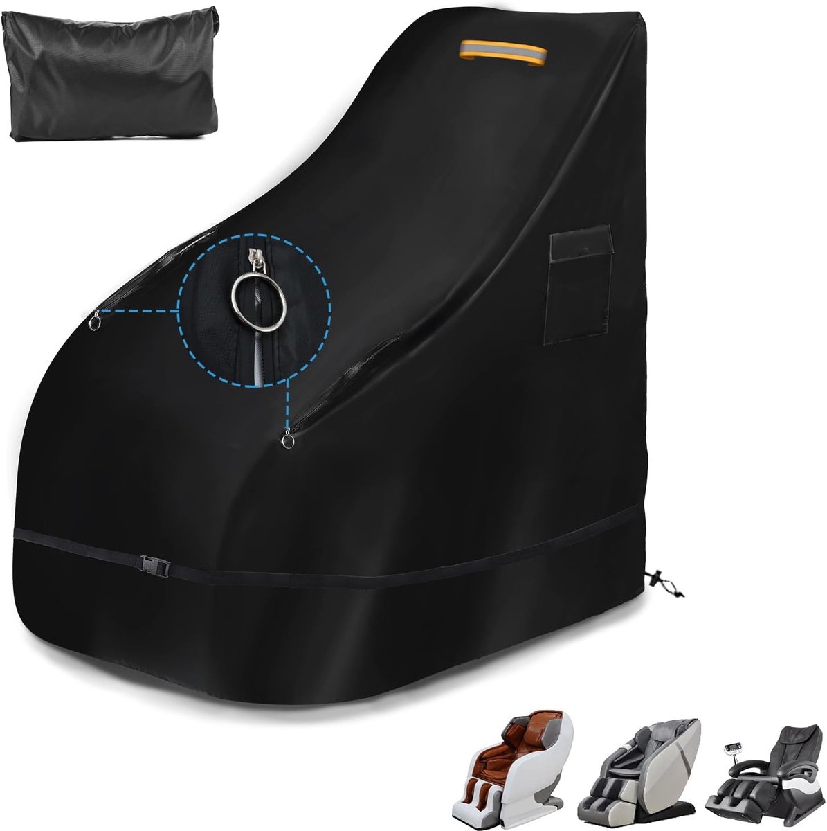 Waterproof Massage Chair Cover with 4M Closure Buckle Strap, 420D Oxford Recliner Covers Protective Cover with - ShopVlot