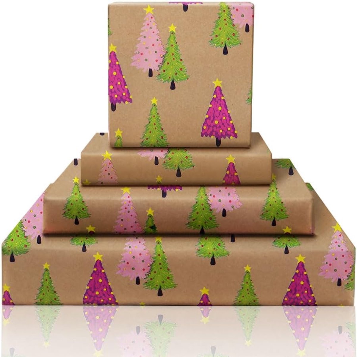 Kleurrijk inpakpapier voor de kerstboom - mini-rol - 47 cm x 9,8 voet - ShopVlot
