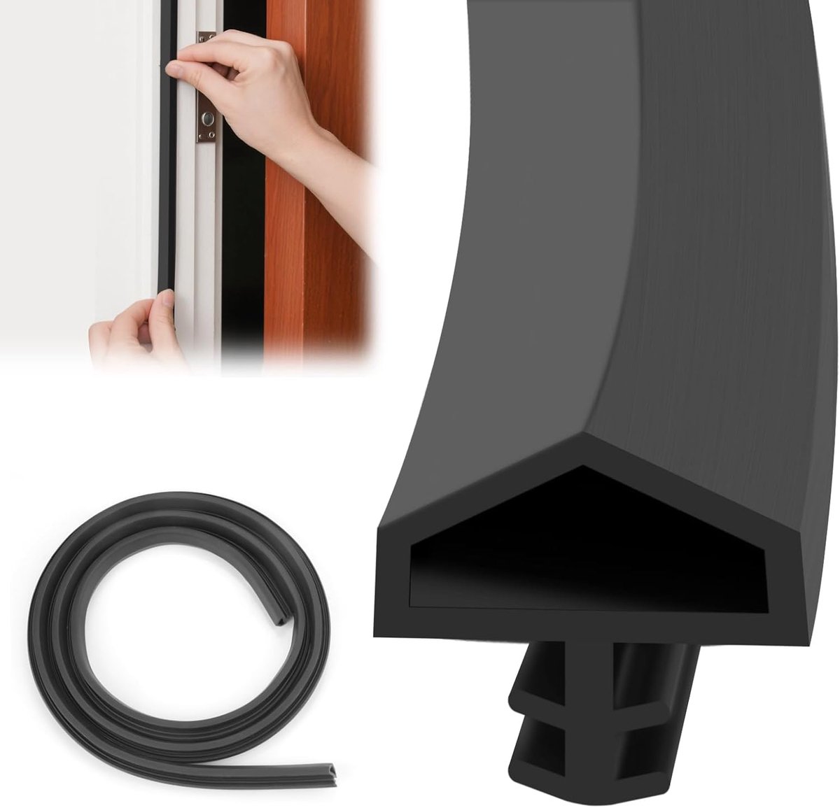Door Seal, TPE Door Seal, Sealing Profile, Door Frame, Sound Insulation Seal, 12 mm, Room Door Seal, White, 5 m, 10 m - ShopVlot