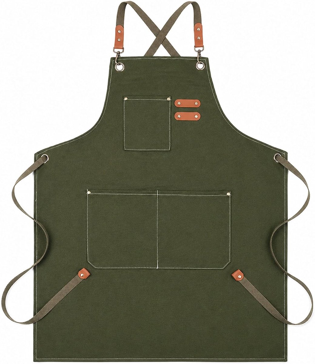 Kitchen Apron for Men, 68 x 76 cm, Adjustable Cooking Apron with 3 Pockets, Cooking Apron for Men and Women, Ideal for - ShopVlot