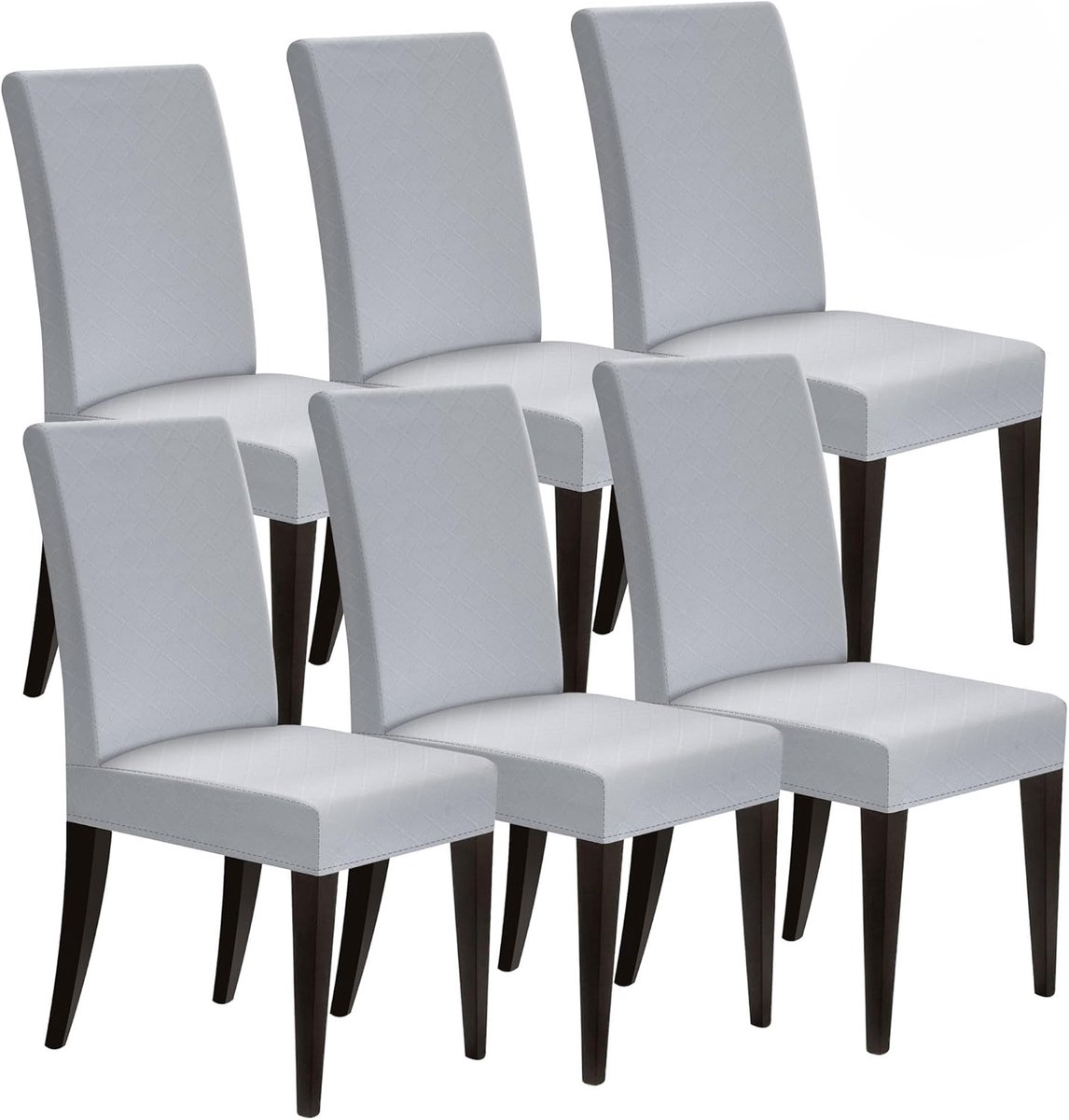 Premium Waterproof Dining Chair Covers, 6 Piece Set, Elastic Chair Covers with High Back, Removable and Washable - ShopVlot