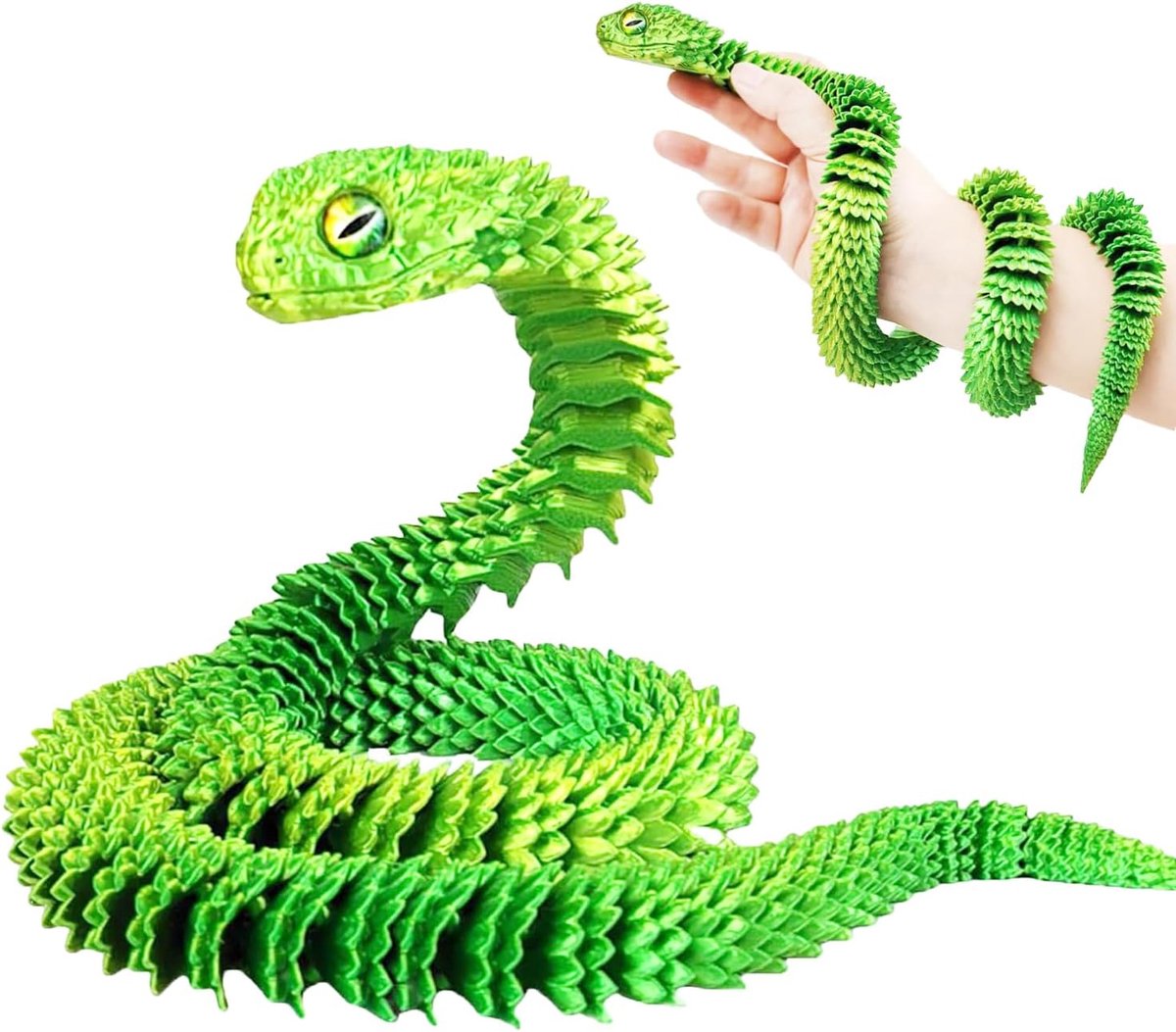 Large 3D Printed Snake (24 Inch), Large 3D Printed Animal Toy, Flexible Controlled Snake, Toy for Home and Office - ShopVlot