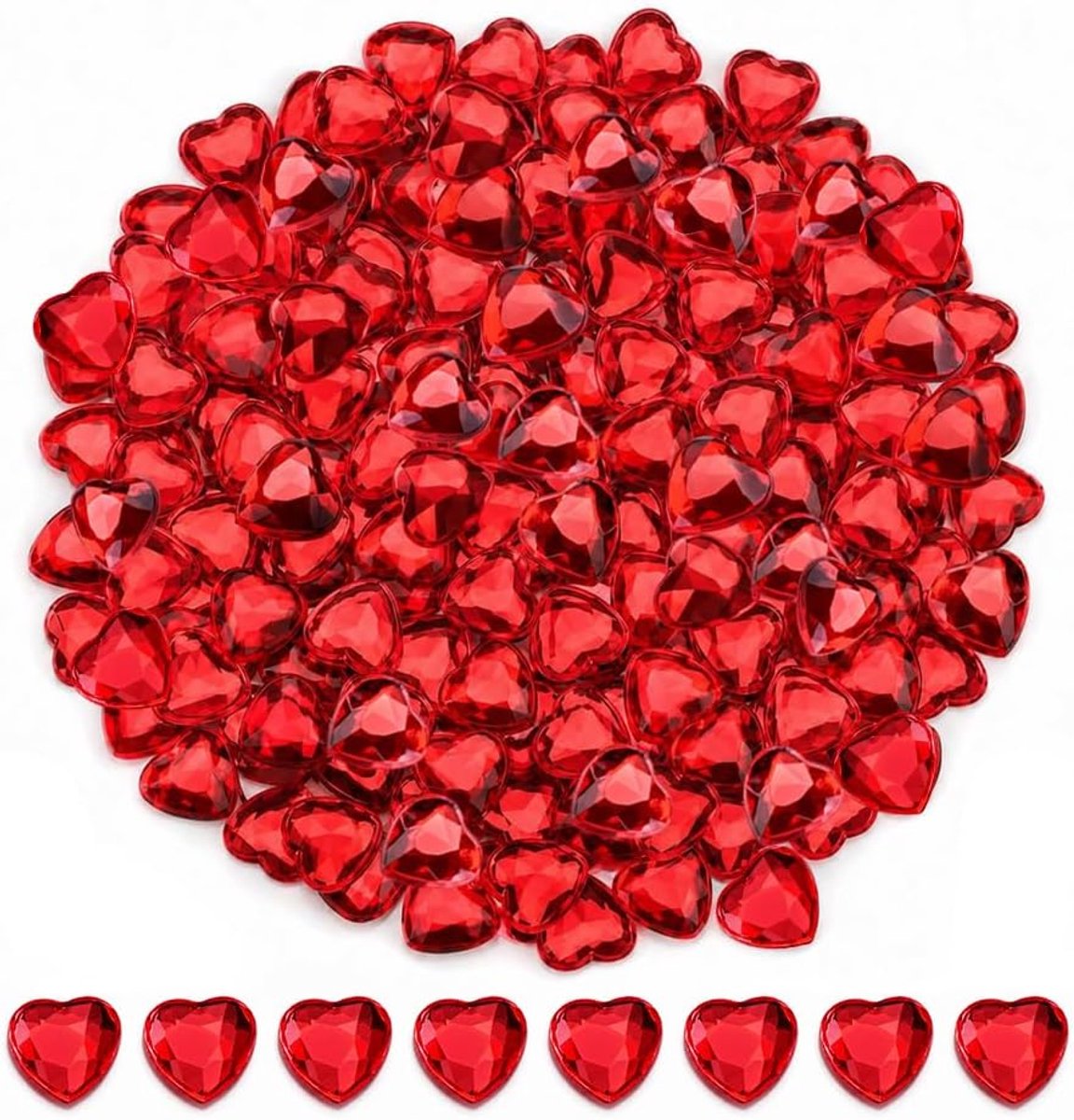 200 stuks hartvormige diamanten, HMCEY kristallen, diamanten, tafeldecoratie, harten - ShopVlot