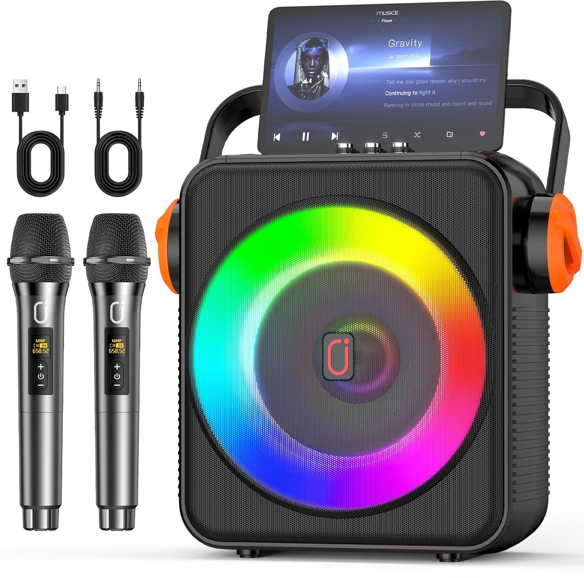 Solidchoice - Draagbare Karaoke Machine met Verlichte Speaker en Accu