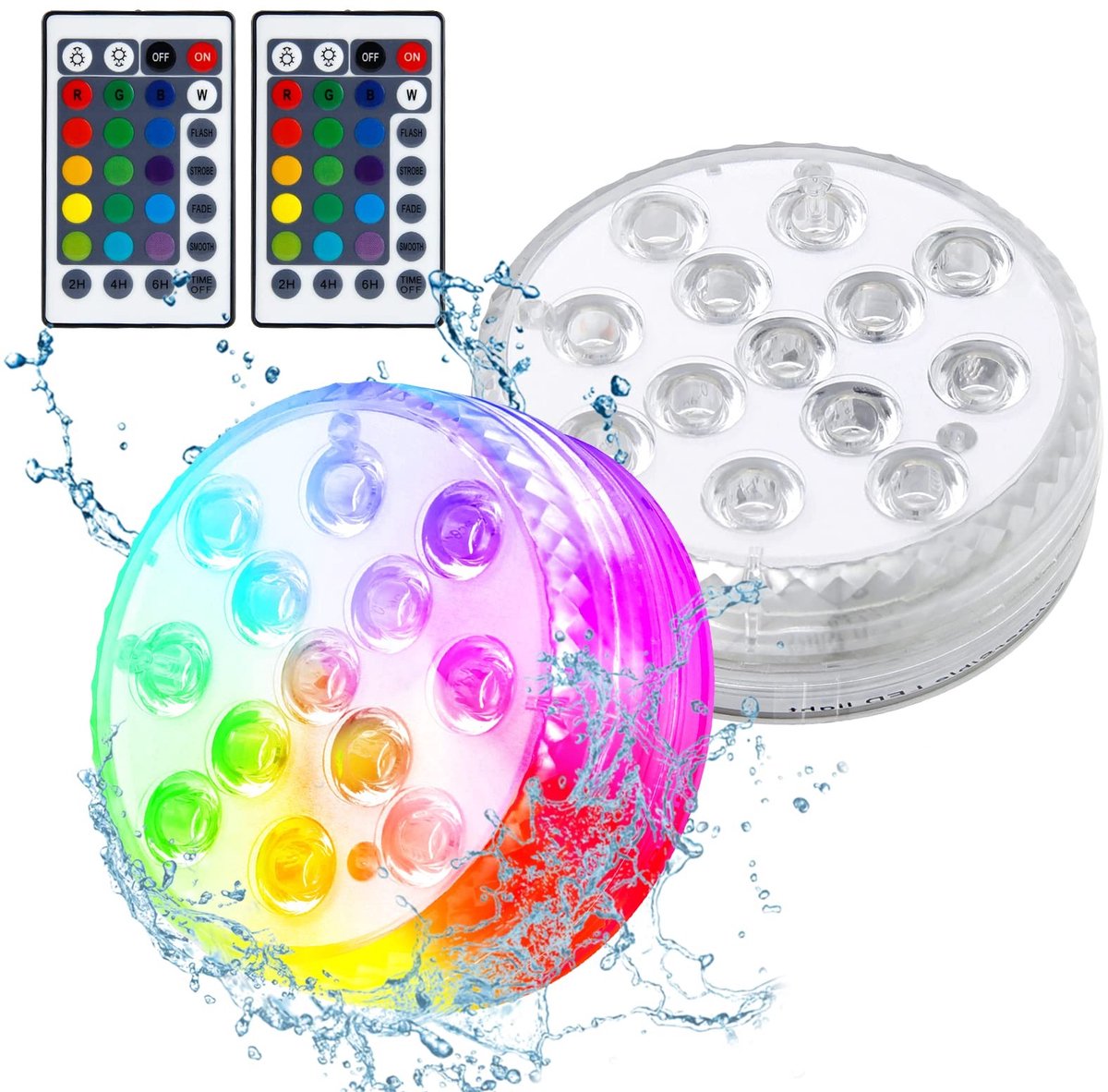 Solidchoice - 2 x 13 LED Onderwaterverlichting met Afstandsbediening en 16 Kleuren