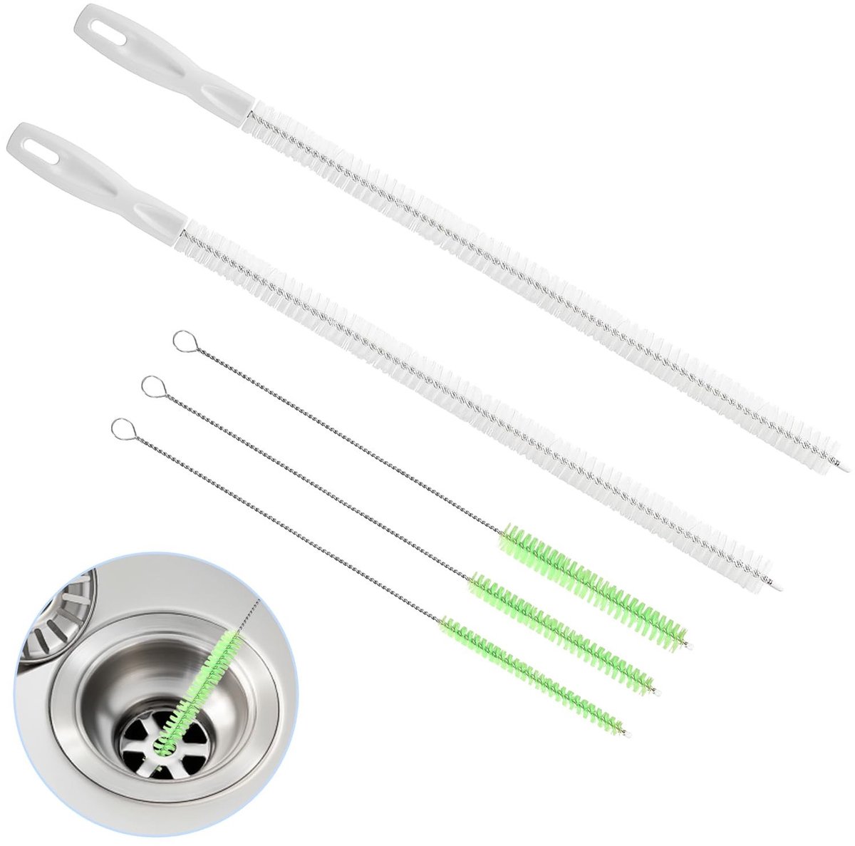 Solidchoice - Set van 5 Afvoeren Reinigingsborstels