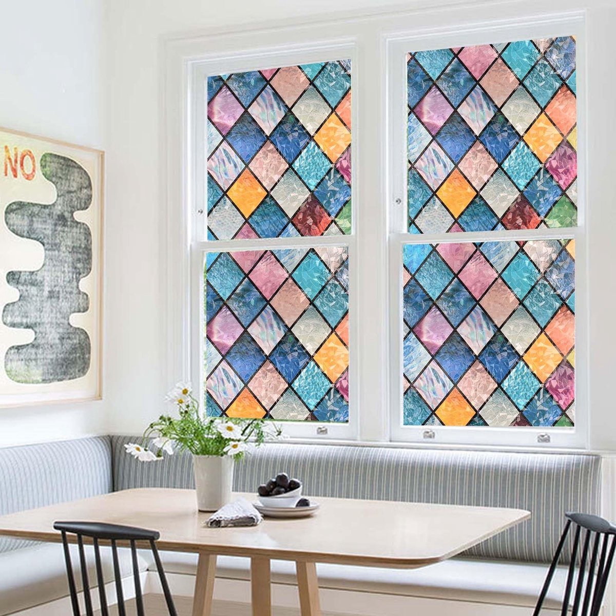 Solidchoice - Rainbow Diamonds UV Beschermfolie voor Ramen, Zelfklevend