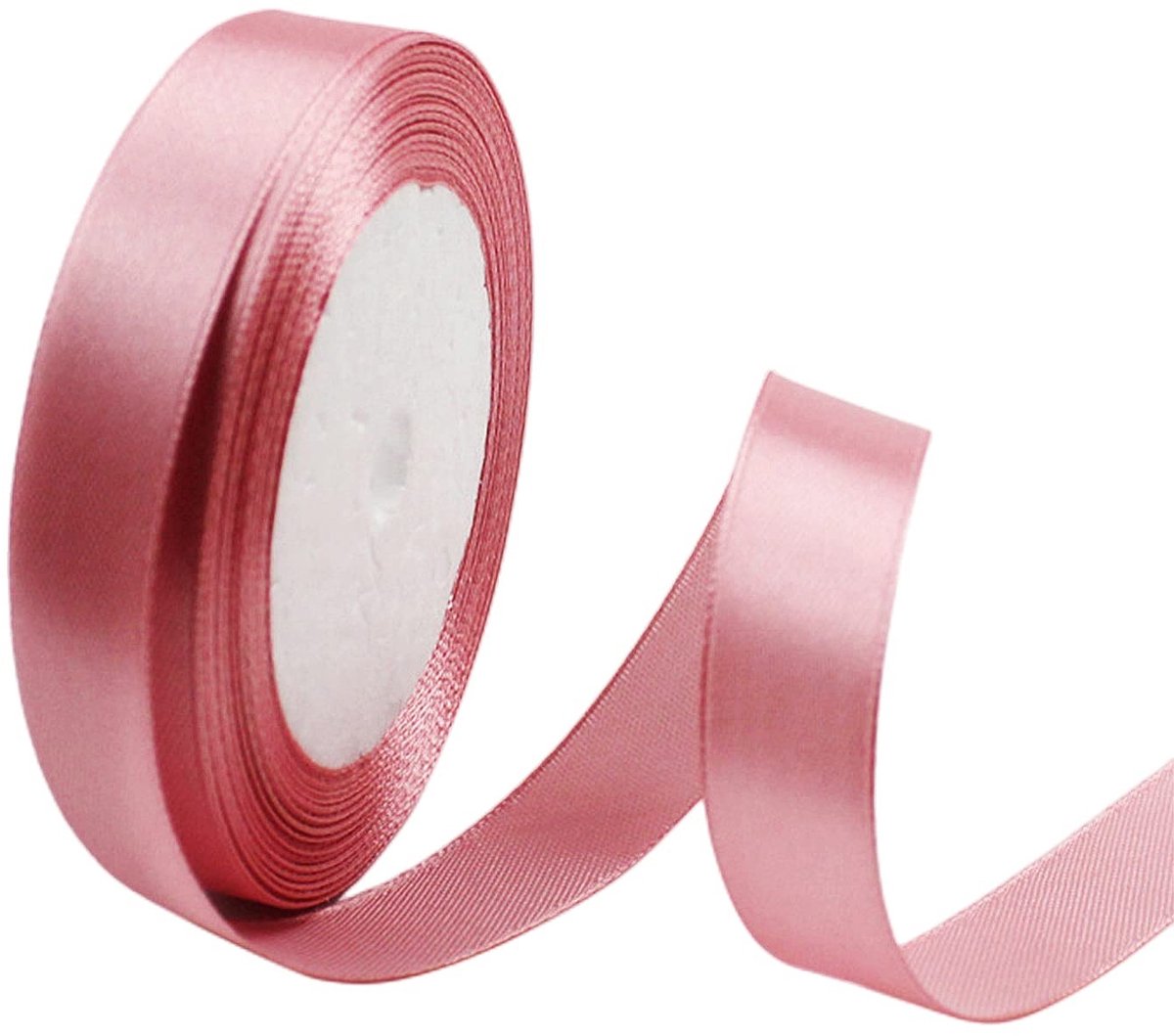 Lint Schemerig Roze 15mm,22 Meters Satijnen Linten, Decoratie Zijden Linten, Cadeaulint, Autolint,Stoffen Linten van Zijde en Satijn, voor Bruiloft, Feest, Verjaardag,Valentijn Party