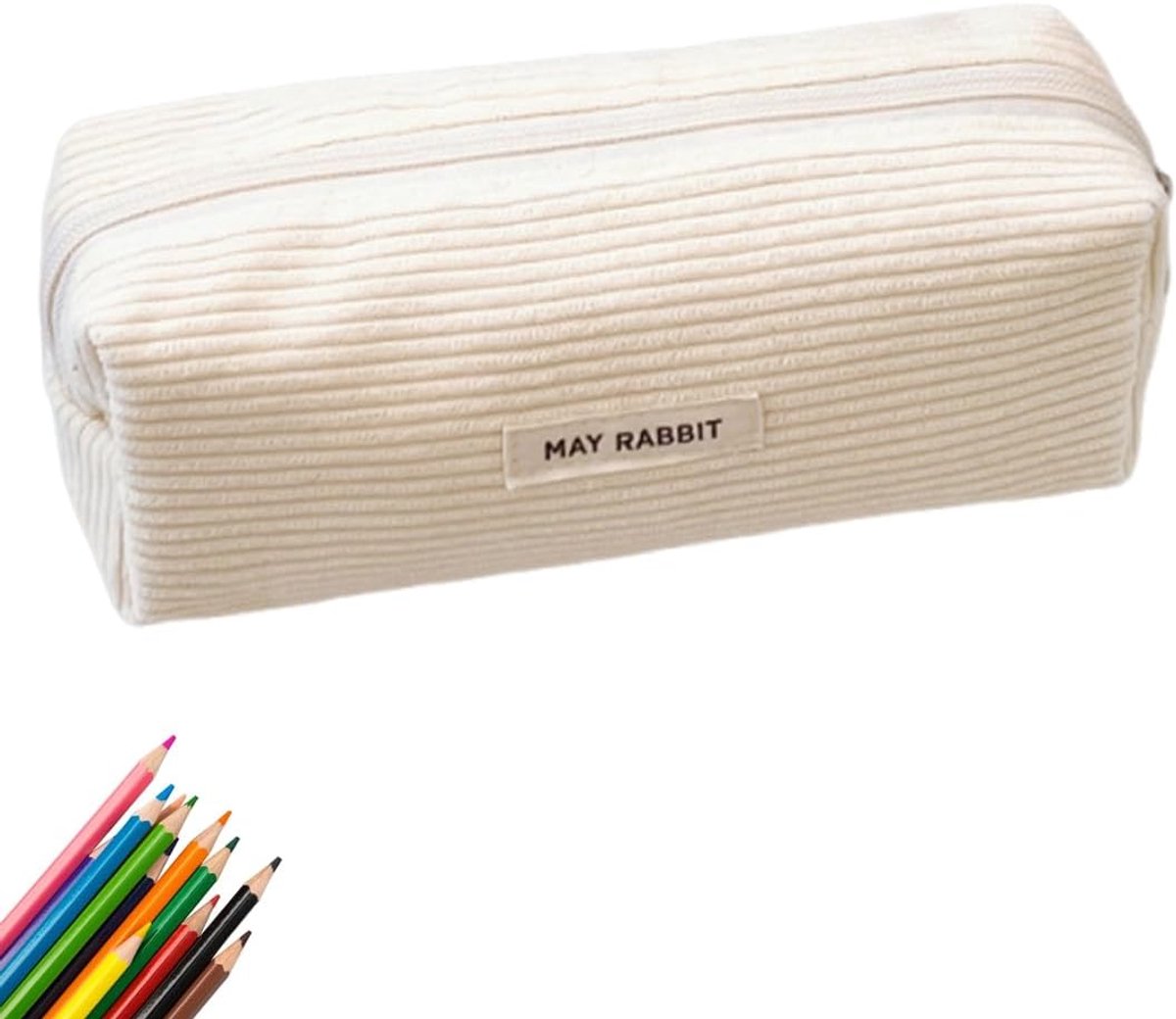 Etui 19 x 7 x 6 cm - Wit - Beschermt je schrijfgerei en make-up - Ideaal voor school of onderweg - ShopVlot