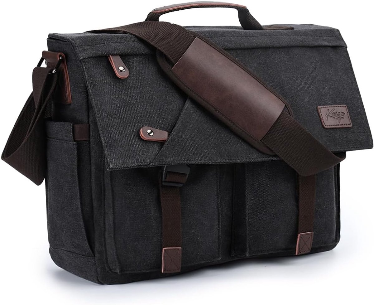 Messenger Bags voor Mannen - Waterdichte Canvas Laptoptas 15.6-17 inch - ShopVlot