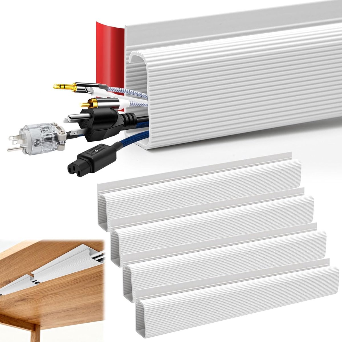 Kabelorganizer onder bureau - Zelfklevend - Duurzaam PVC - Ruime capaciteit voor kabels - ShopVlot