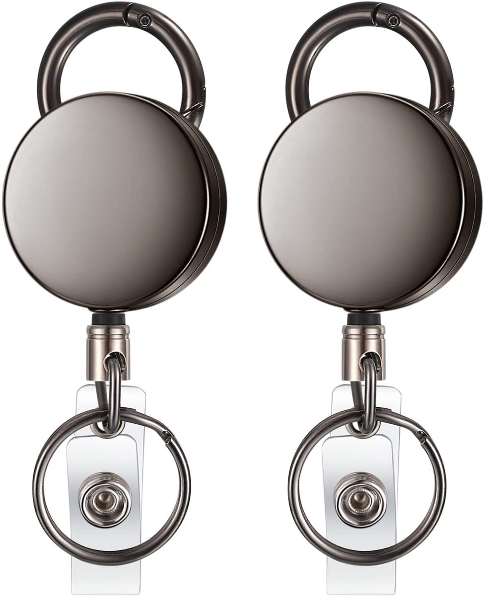 Solidchoice - 2 Stuks Uittrekbare Sleutelhangers met Carabiner