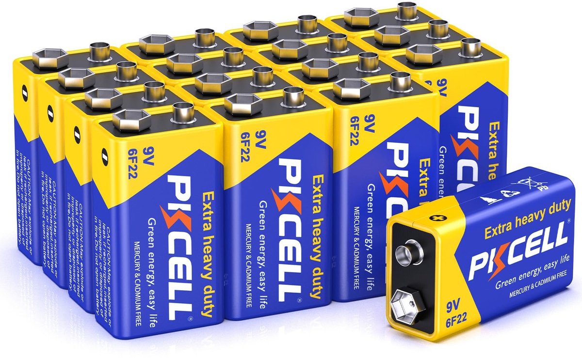 Solidchoice - Set van 16 Stuks 9V Zink-Koolstof Batterijen
