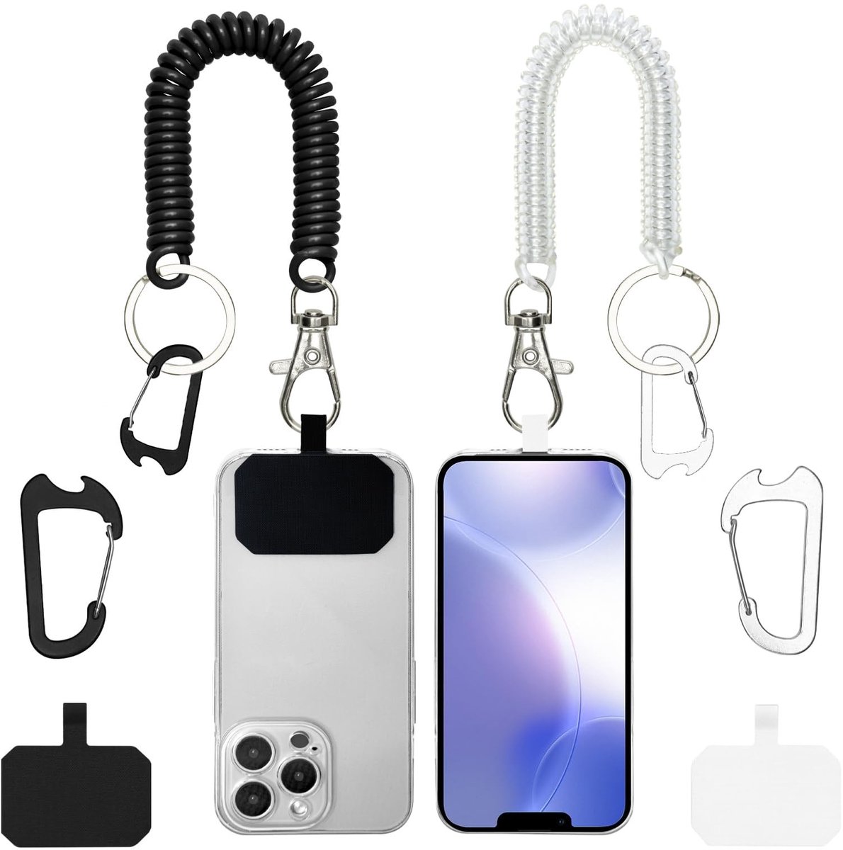 Solidchoice - 2 Stuks Mobiele Telefoon Lanyard met Carabiner en Anti-Diefstal Beveiliging