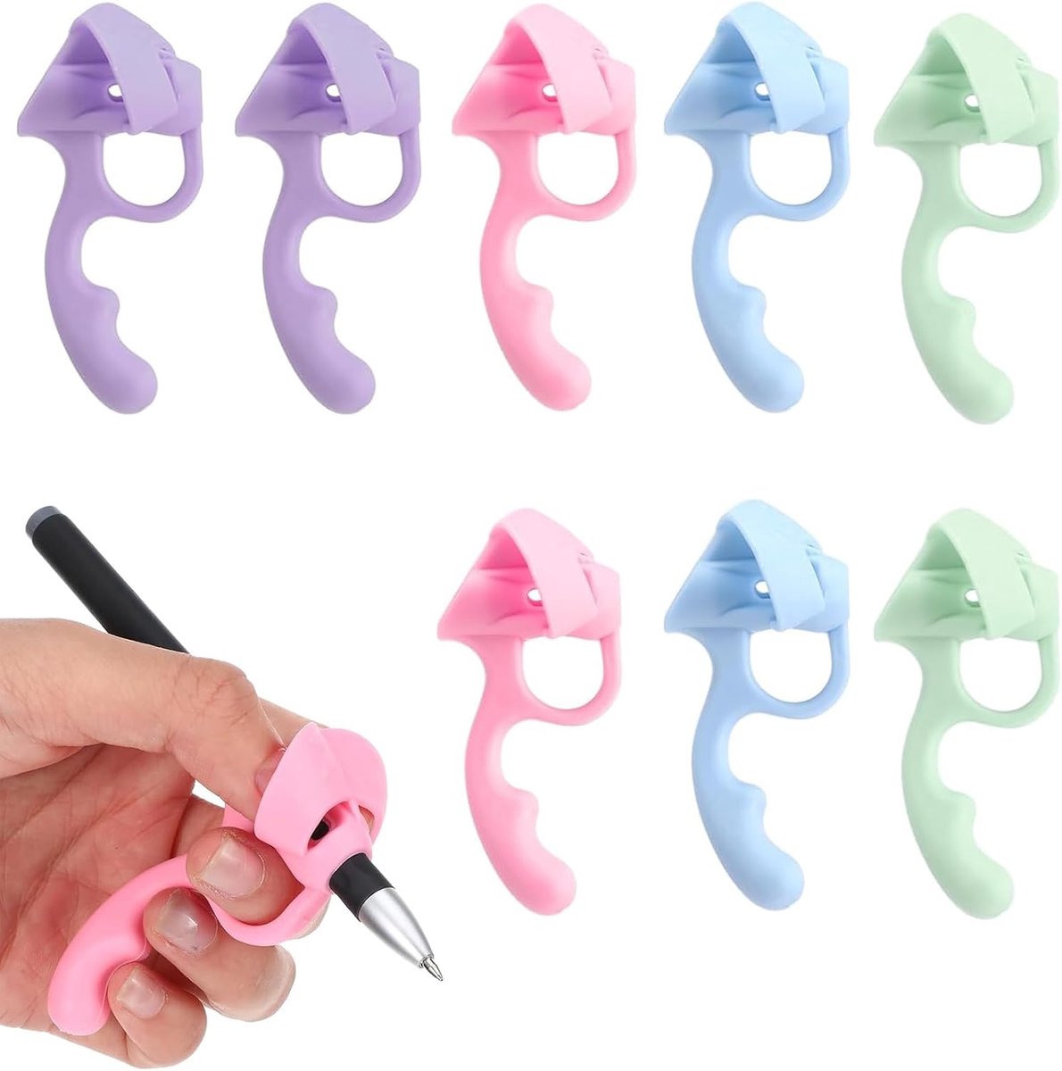 Potloodgrepen voor kinderen - 8 stuks - siliconen - correcte schrijfhouding aanleren - ShopVlot