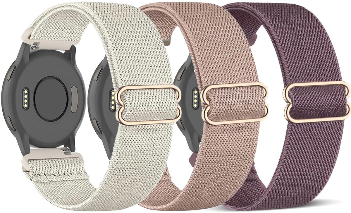 Solidchoice - Set van 3 Elastische Nylon Horlogebanden voor Garmin