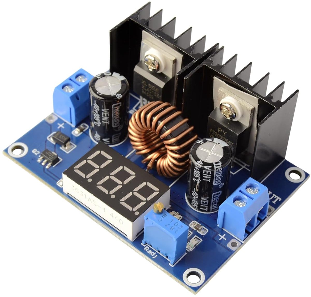 DC-DC Step Down Converter 4-40V 8A - Buck Converter - Digitale Voltageweergave - Eenvoudig instelbare spanning - ShopVlot