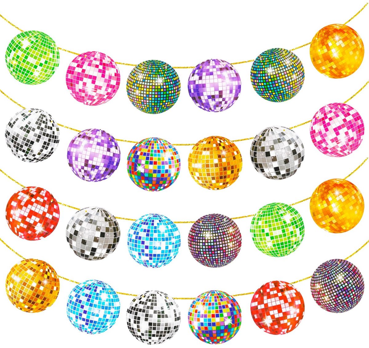 Solidchoice - 60 Stuks Disco Party Decoraties voor Feestelijke Gelegenheden