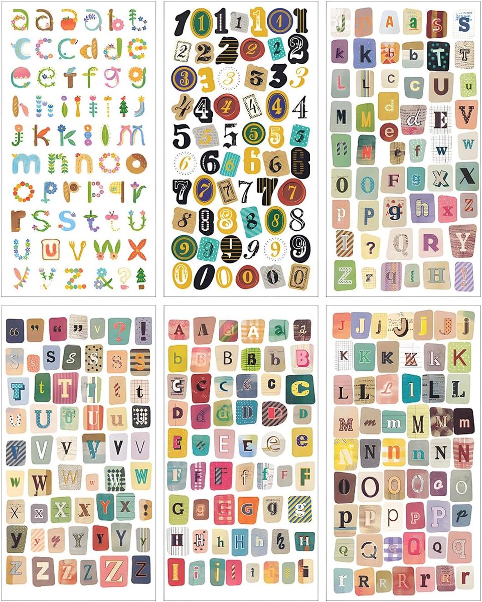 Zelfklevende letterstickers 300 stuks - vintage alfabetstickers - weerbestendig - ideaal voor scrapbooking - ShopVlot