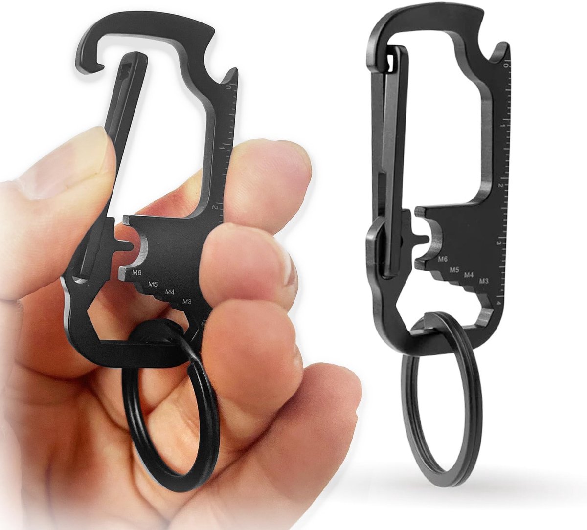 Solidchoice - Multifunctionele RVS Sleutelhanger met Ruler en Flesopener