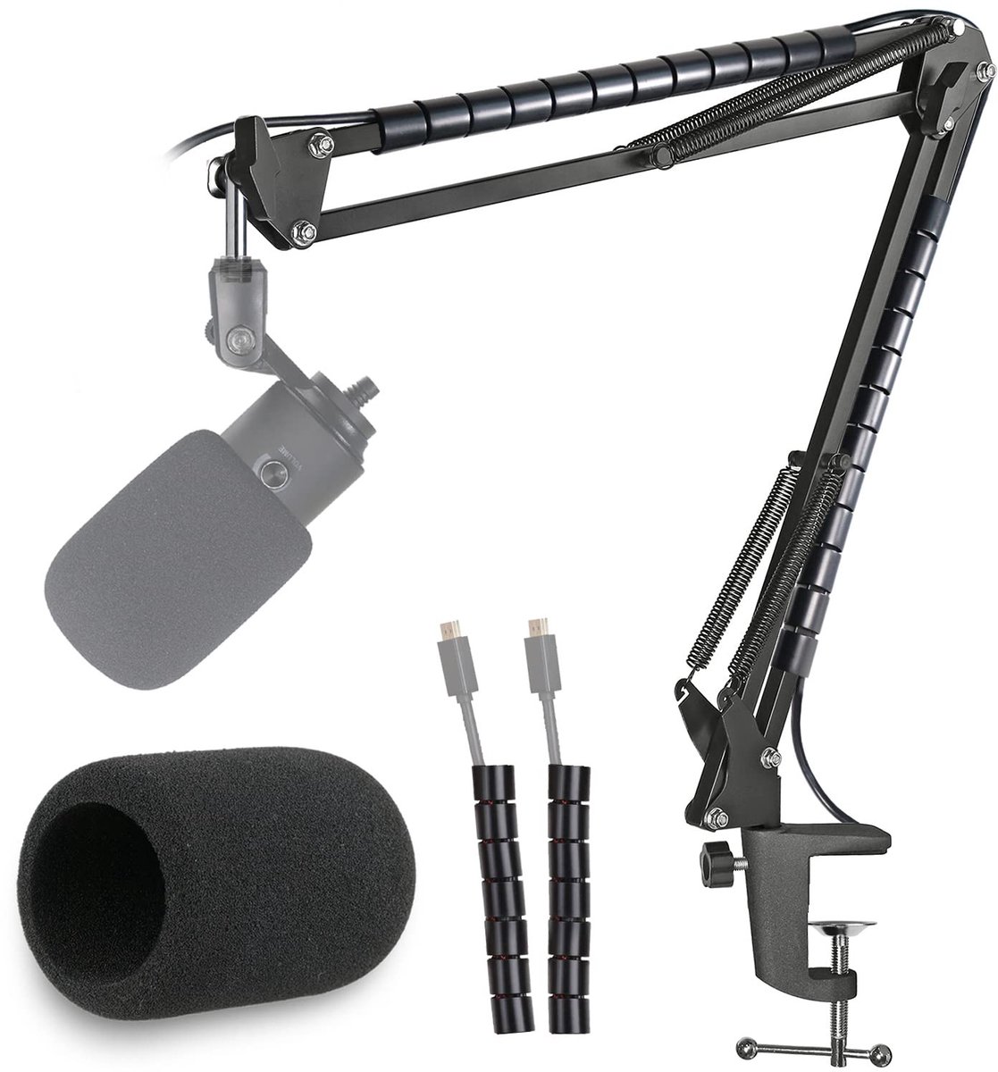 Solidchoice - Microfoonstand met Popfilter en Flexibele Kabelhouder voor K669