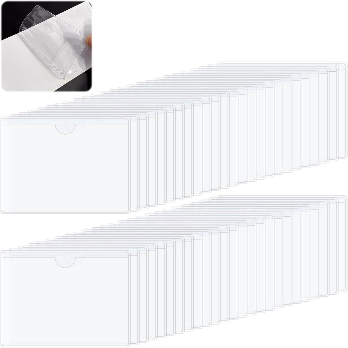 Etikettenhouders 50 stuks - 13,5 x 9,5 cm - zelfklevend - waterdicht en duurzaam - ShopVlot