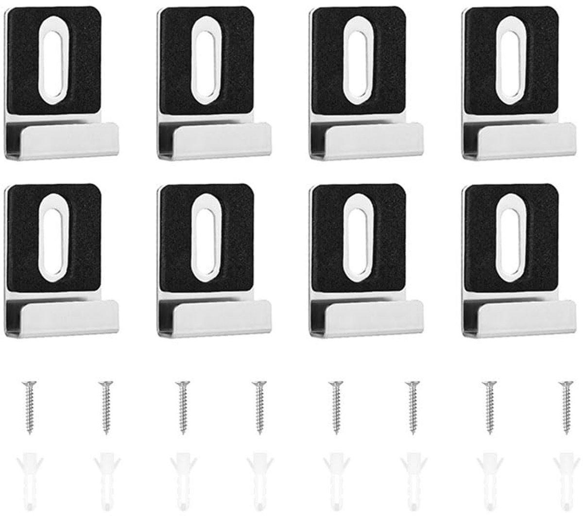 Solidchoice - Set van 8 Metaal Spiegel Clips voor Wandmontage