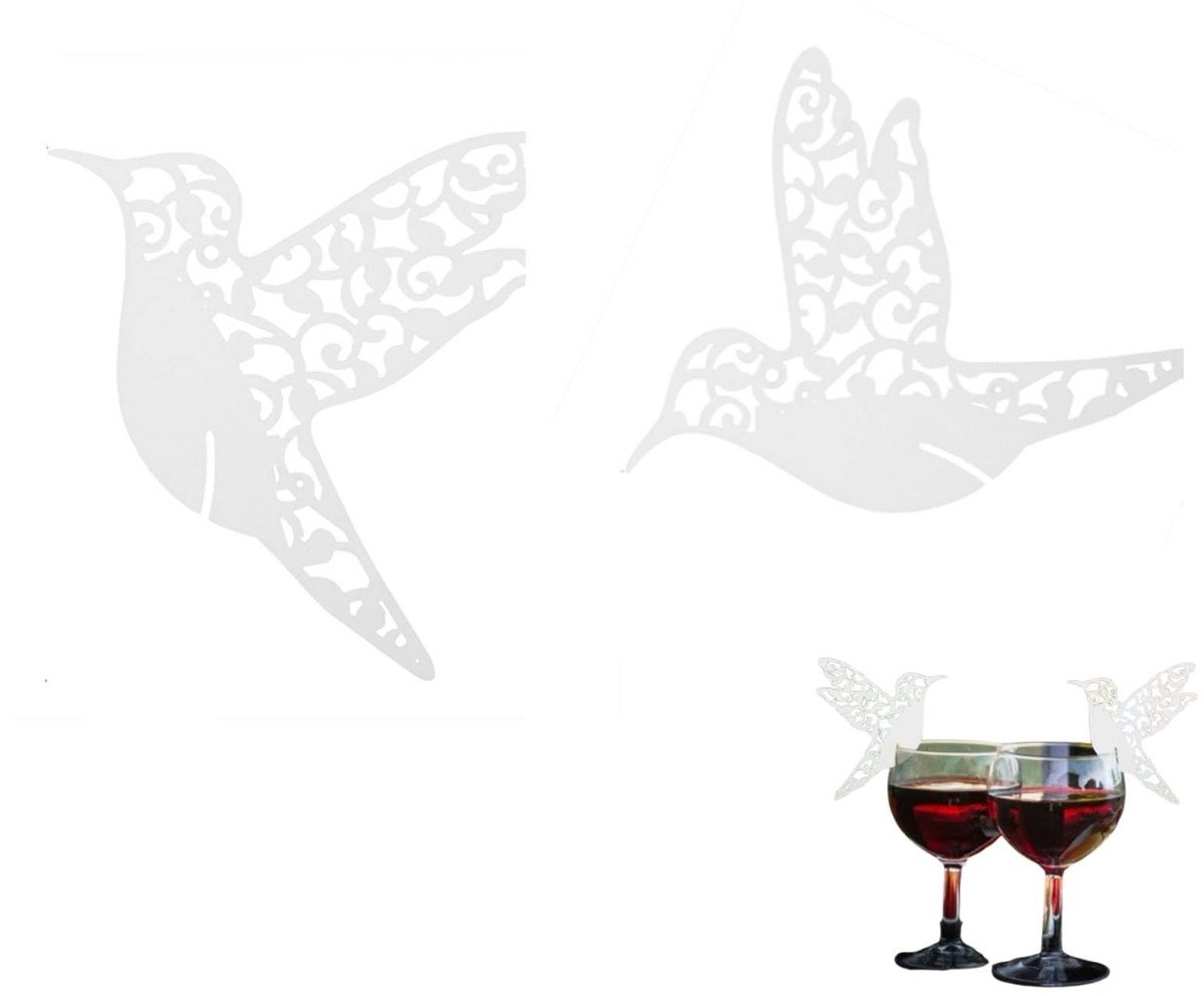 Solidchoice - Set van 50 Lege Wijnglaskaarten met Vogelmotief