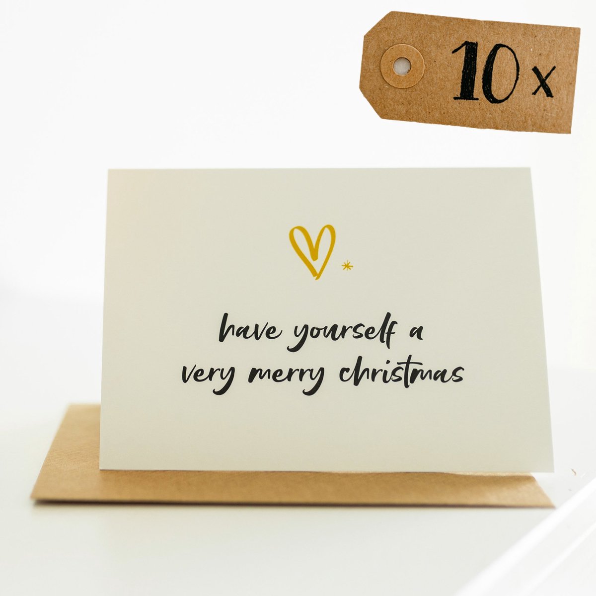 10x hippe kerstkaarten (A6 formaat) - kerst kaarten om te versturen - kaartenset - kaartjes blanco - kaartjes met tekst - luxe kerstkaarten - feestdagenkaarten - kerstkaart - wenskaarten