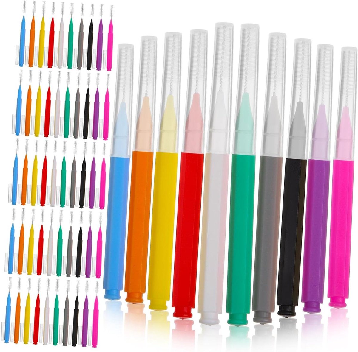 Interdentale Borstels - Tandenstokers - Mondhygiëne Verbeteren - Ergonomisch Handvat - 100 Stuks - As Shown