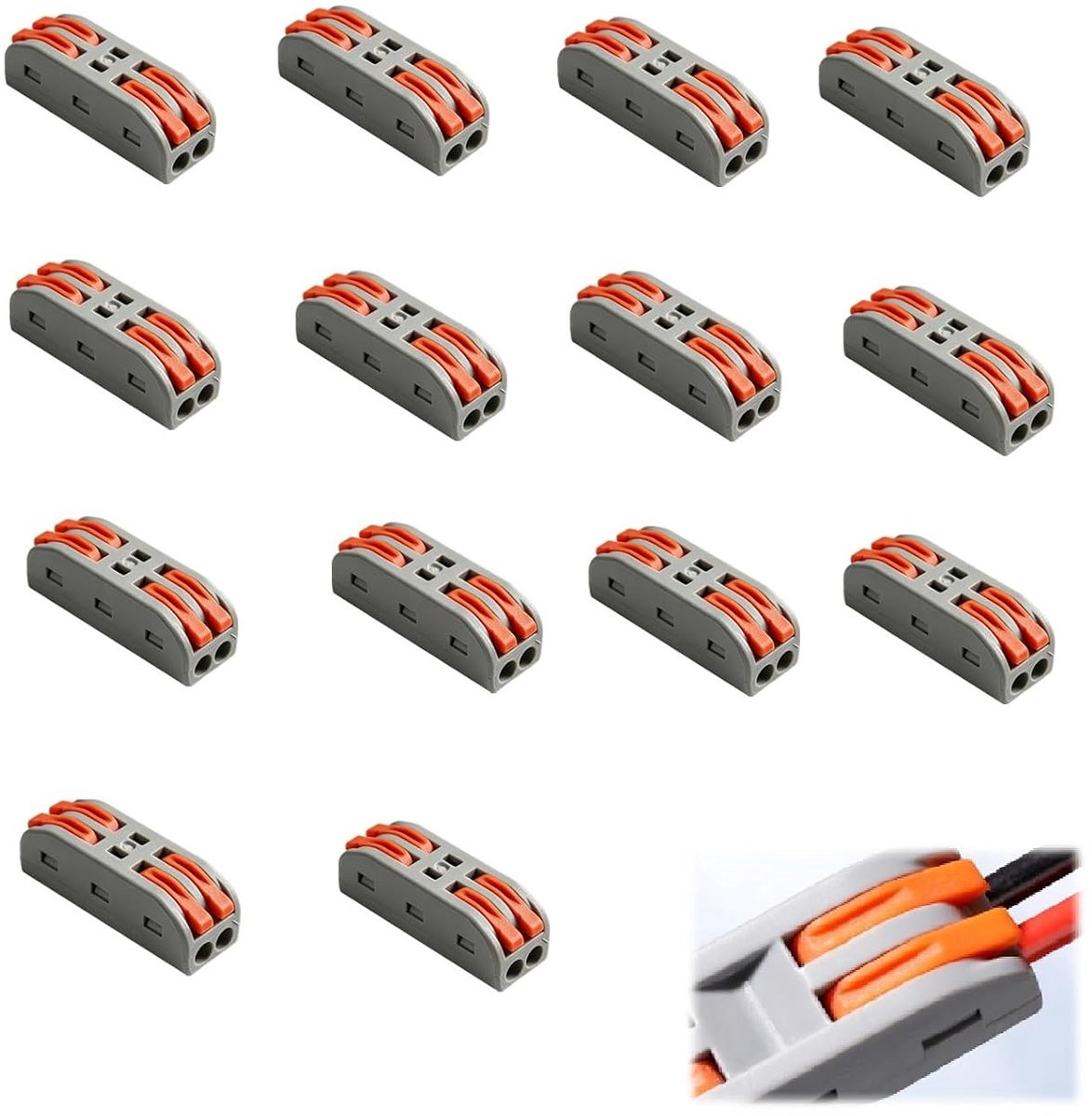 Elektrische dominostenen met hendel, elektrische snelkoppeling 4 mm², compact elektrisch aansluitblok, elektrische - ShopVlot