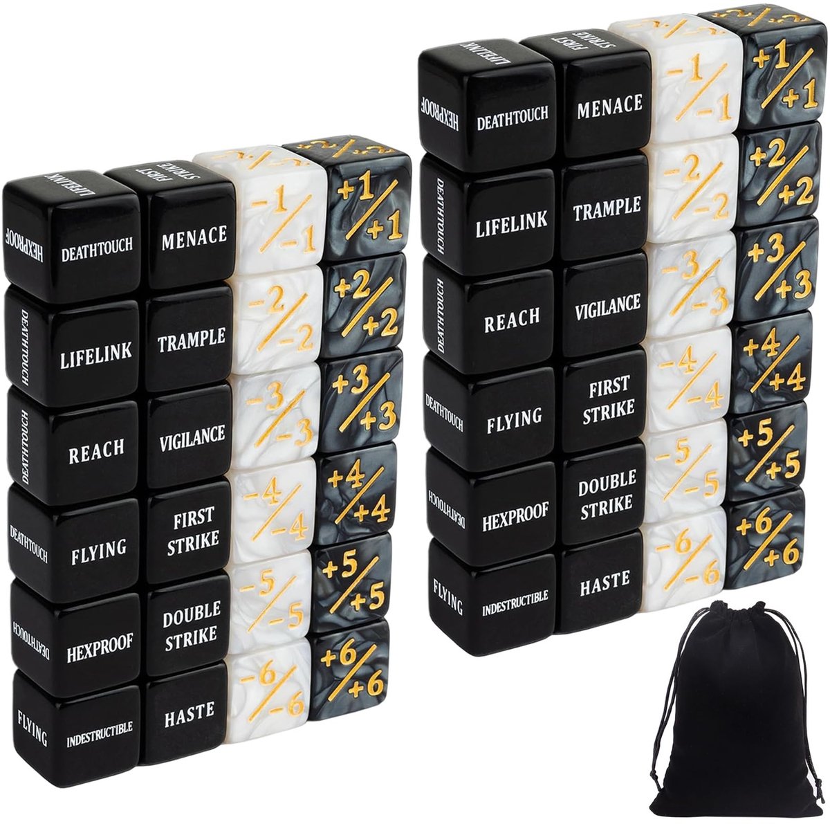Solidchoice - 48-delige Acryl Dobbelstenen Set met Fluwelen Zak
