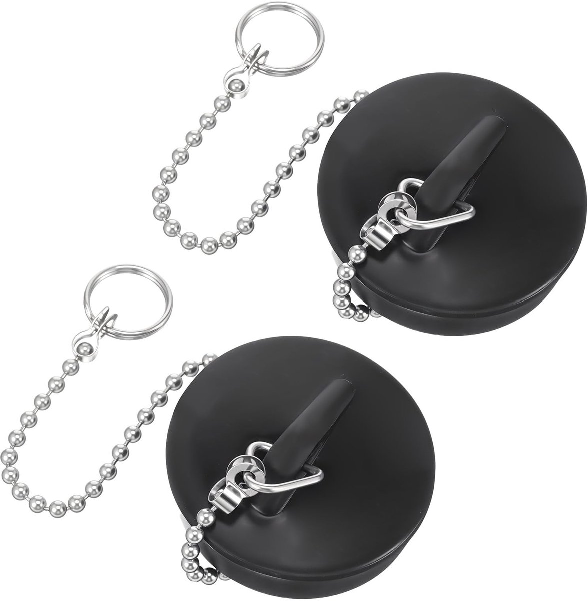 Solidchoice - Set van 2 Rubberen Afvoerstoppen met Ketting