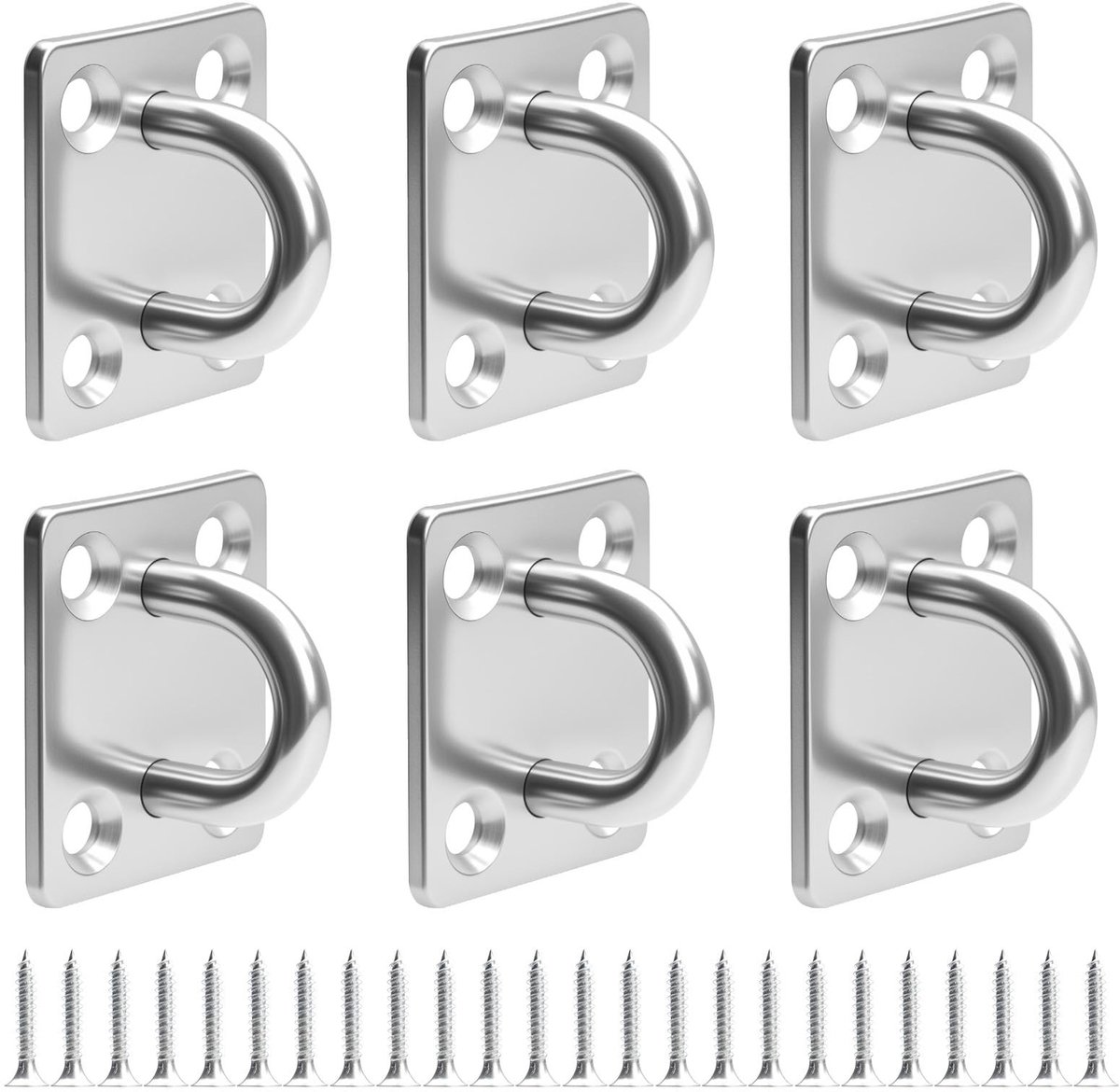 Solidchoice - Set van 6 RVS Ogenhaken voor Veilig Ophangen